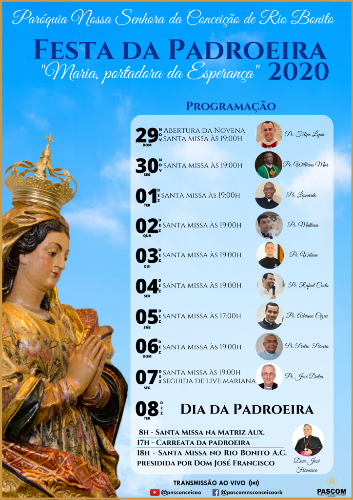 Programação Festa Da Padroeira 2020 Paróquia Nossa Senhora Da Conceição De Rio Bonito Rj 6995